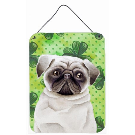 Carolines Treasures Pug Shamrocks Wall or Door Hanging Prints CK1399DS1216
